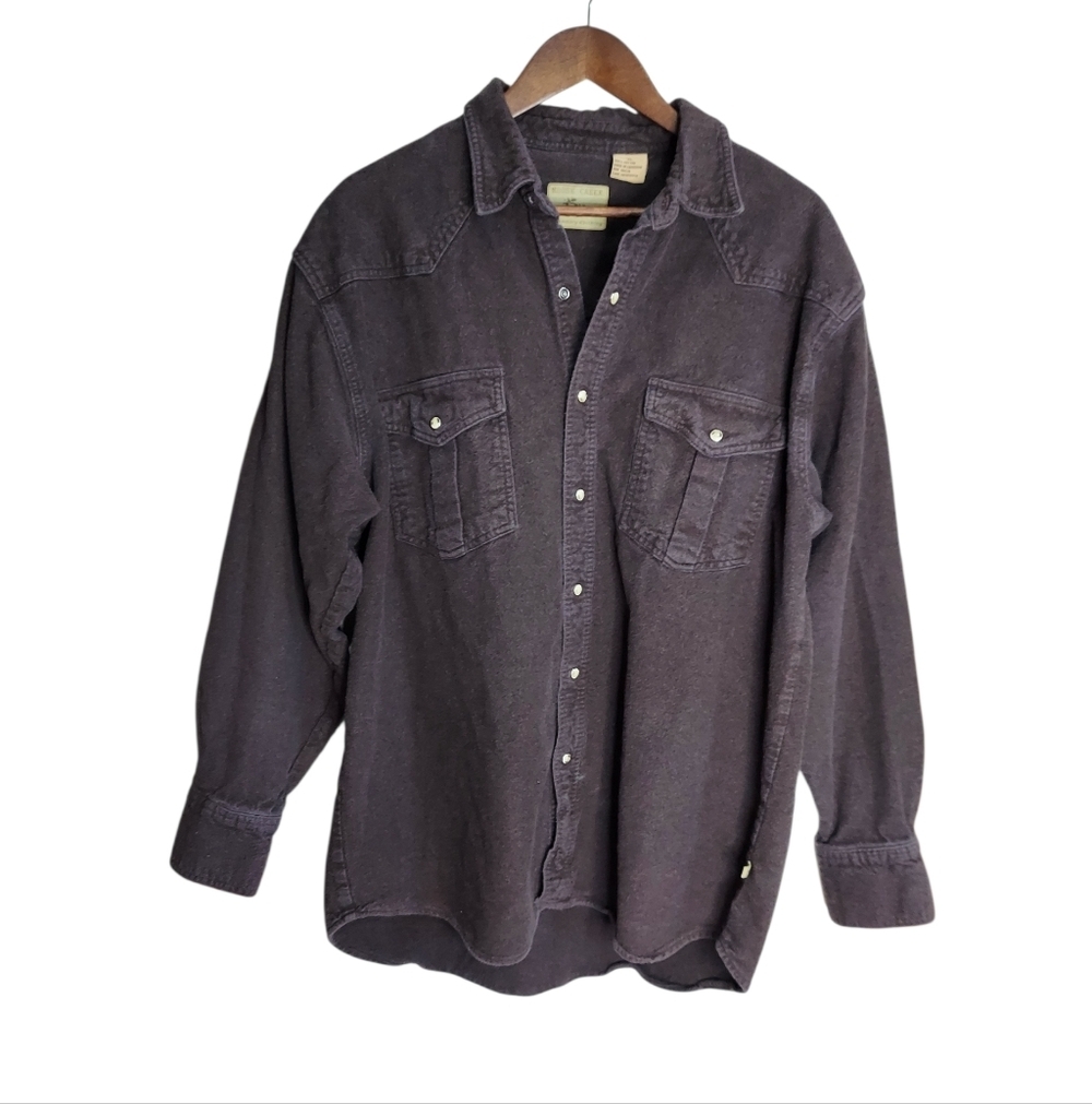 Moose Creek Chamois Chocolate Brown Pearl Snap